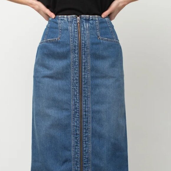 Exposed Zip Nonstretch Denim Pencil Skirt Closed Denim - Picture 5 of 15